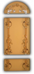 Двери из массива сосны «Премиум», Изабелла стекло №1 наливной витраж