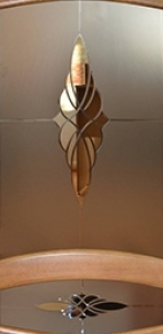 Двери из массива сосны «Премиум», Ариадна, стекло №2 рефлектное зеркало золотое, алмазная гравировка