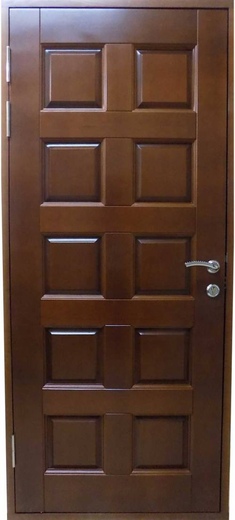 Входные двери из массива сосны: вариант исполнения №16-shokoladka-lak